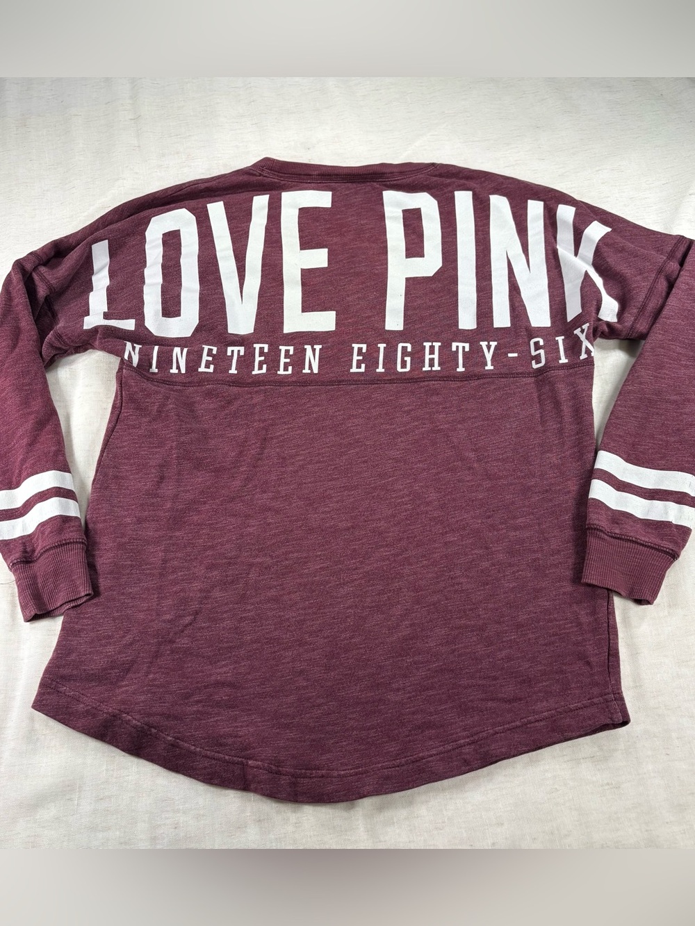 PINK Victoria's Secret Girls' Maroon 'LOVE PINK' Long Sleeve Top